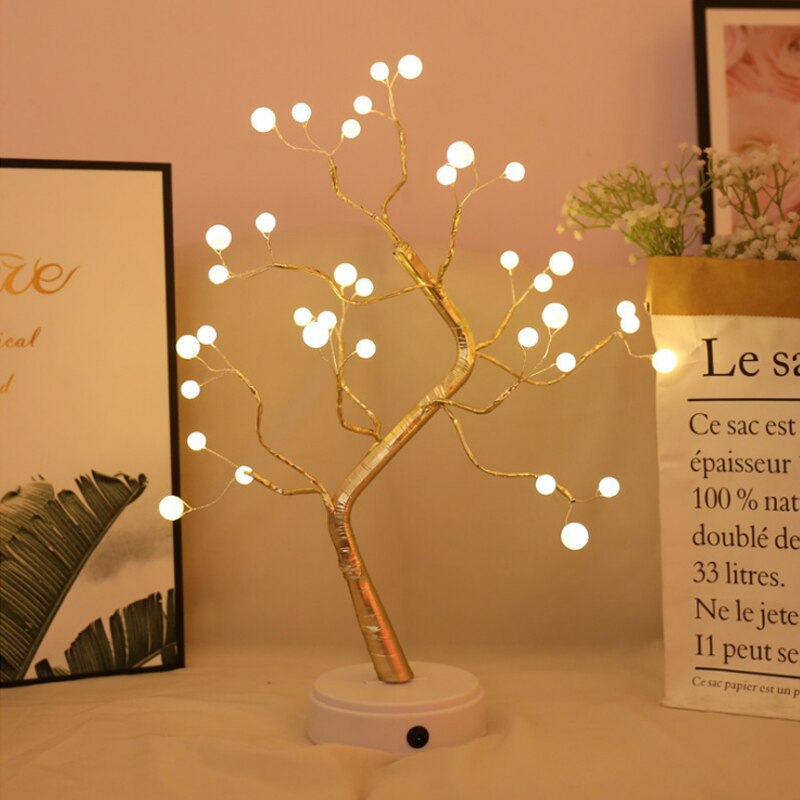 LED fio de cobre forma de árvore noite