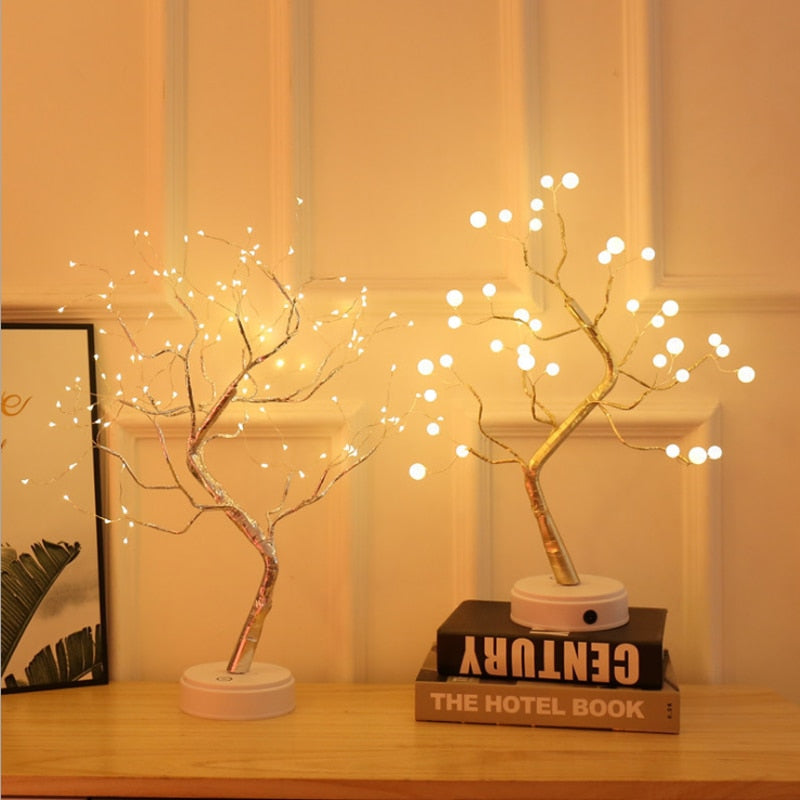 LED fio de cobre forma de árvore noite